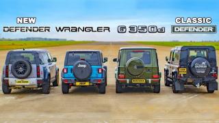 Драг гонка: Jeep Wrangler и Mercedes-Benz G-Class срещу Land Rover Defender ВИДЕО