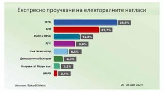 Ново проучване: ВОЛЯ-НФСБ качват проценти