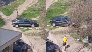 Варненец нагази с колата в тревните площи и... ВИДЕО 