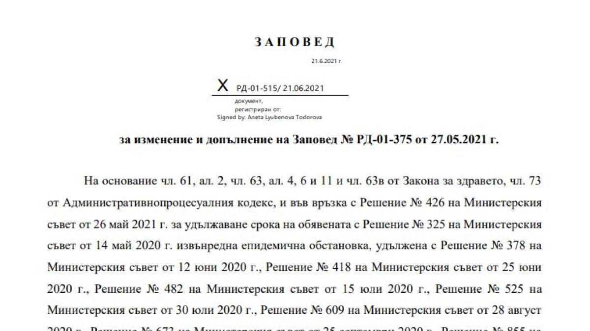 Една от най-неприятните К-19 забрани у нас падна ЗАПОВЕД