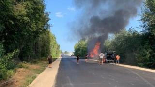 Ужасен инцидент: Шофьор изгоря жив в колата си след катастрофа до Варна СНИМКА 18+