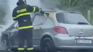 Кола пламна като факла на АМ „Хемус“  ВИДЕО