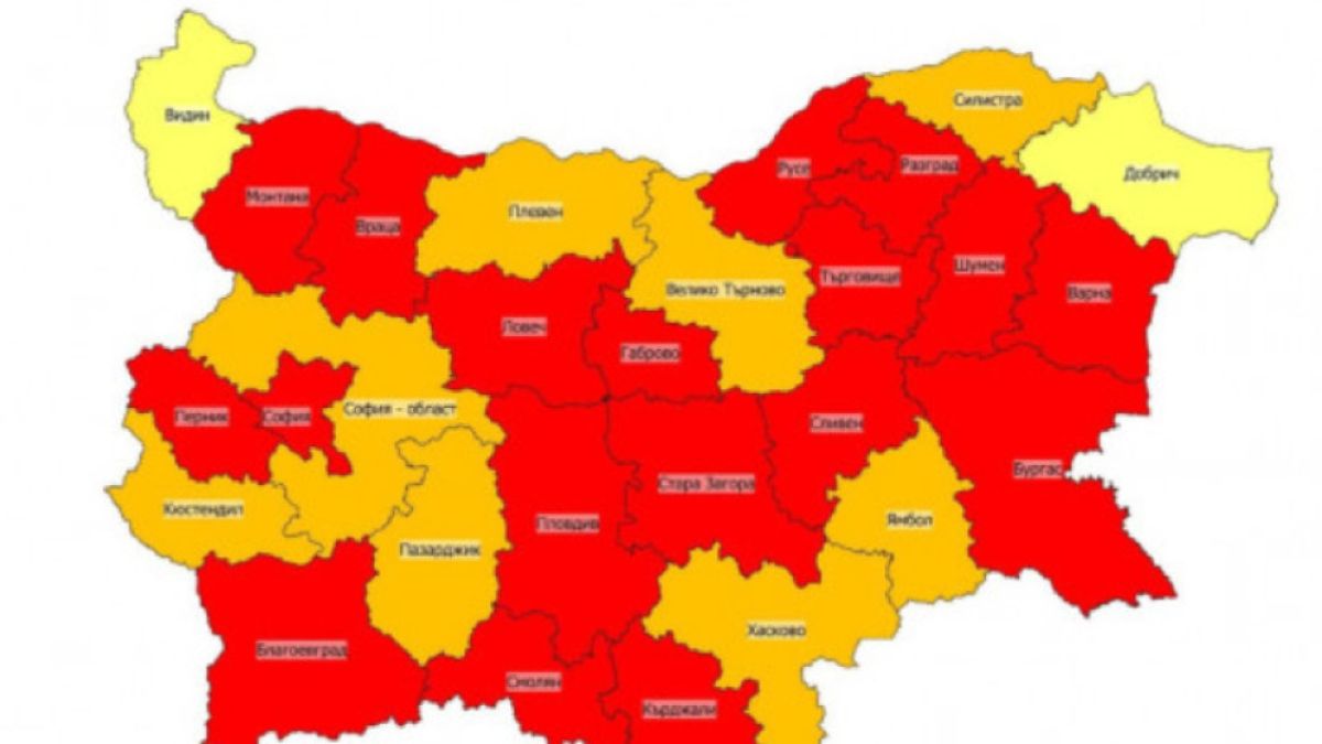 Аларма! Голям областен град пламна, вече е в критичната тъмночервена COVID зона