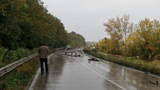 Два камиона се помляха в Разградско СНИМКА