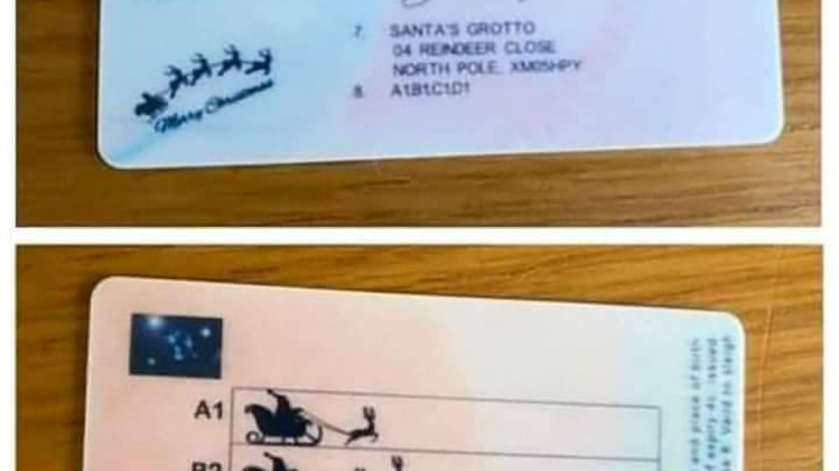 Шофьорската книжка на Дядо Коледа изтече в мрежата и направи фурор СНИМКИ