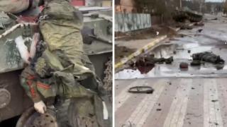 Ужасяващо ВИДЕО 18+ от улиците на Гостомел след жестоката битка 