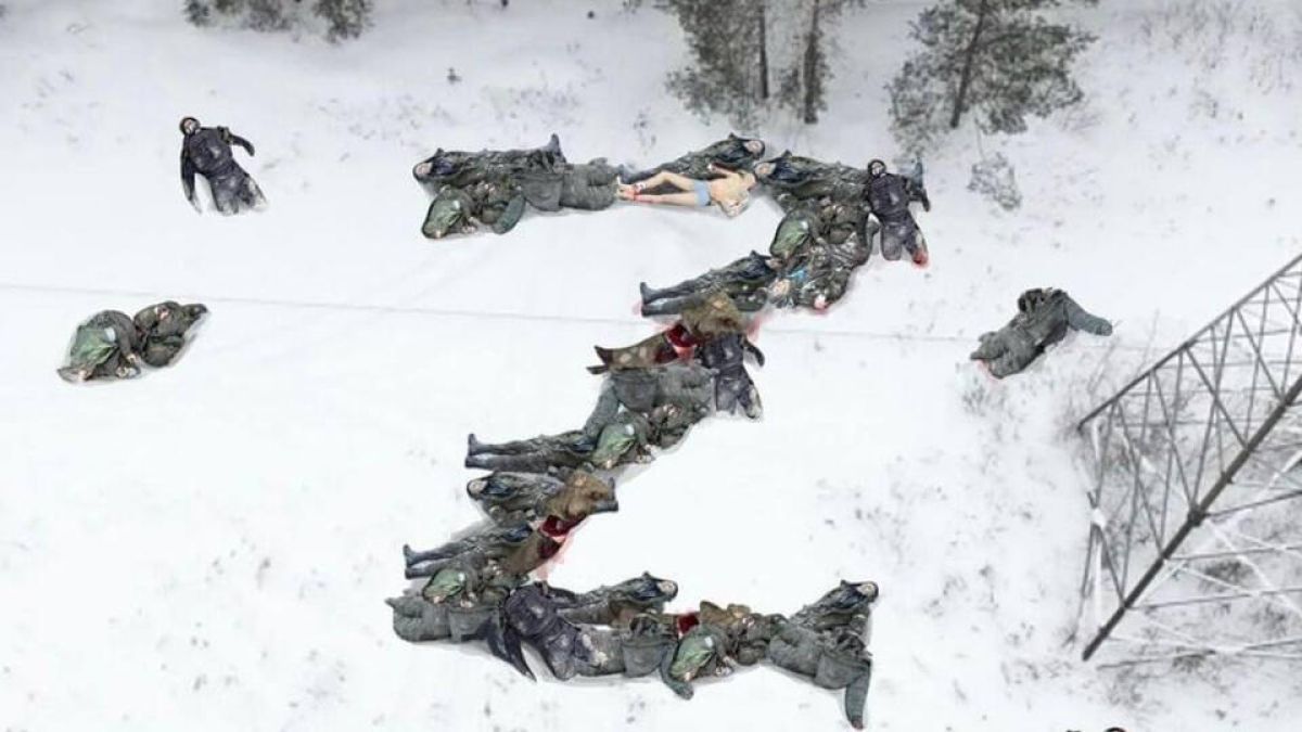 Украинци изписаха буквата Z с труповете на мъртви руски войници, истината е потресаваща СНИМКА 