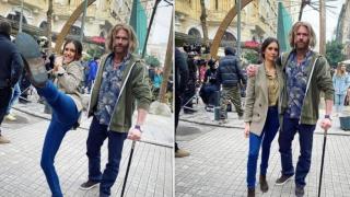 Нина Добрев размахва яки ритници близо до нас, преди да дойде в София