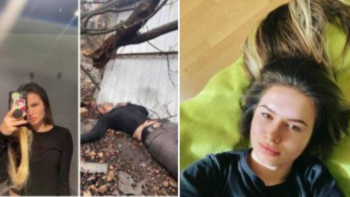 Скандални СНИМКИ 18+ разкриват как блогърката Анастасия играе ролята на труп от клането в Буча