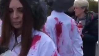 Зрелищно ВИДЕО с протестиращи украинки взриви нета