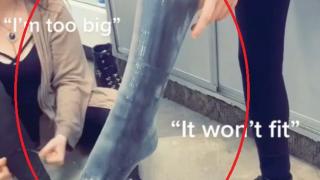 Тя нахлузи презерватив на крака си, а причината е смайваща ВИДЕО 18+
