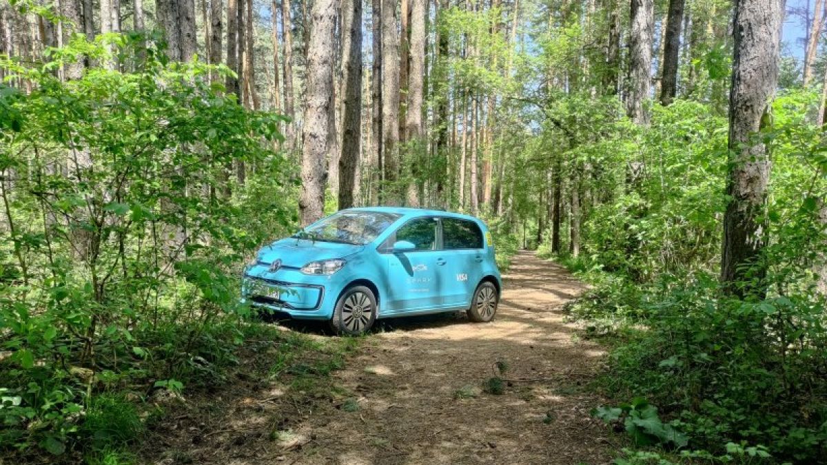 Всички се чудят и маят на това електромобилче в полите на Витоша 