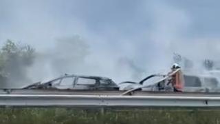 Извънредна ситуация на АМ "Тракия", спряха движението ВИДЕО