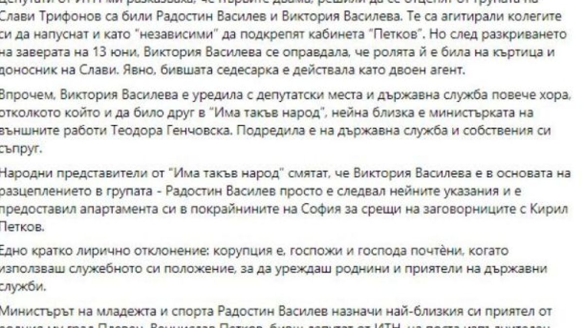 Скандални разкрития за напусналата ИТН Виктория Василева, депутати разказват, че тя...
