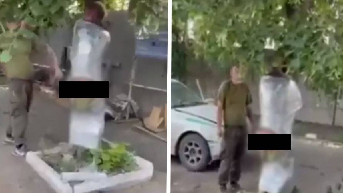 Военни от ВСУ бичуваха колега по гол задник за тежко нарушение СНИМКИ