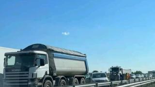 Ад на АМ "Тракия" край Пловдив СНИМКА