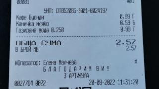 Жена смая мрежата с автентична КАСОВА БЕЛЕЖКА от кафе в Слънчев бряг 