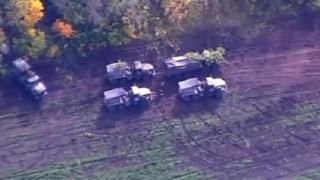 ВИДЕО от войната: ВСУ унищожи руска колона с боеприпаси и артилерийска батарея