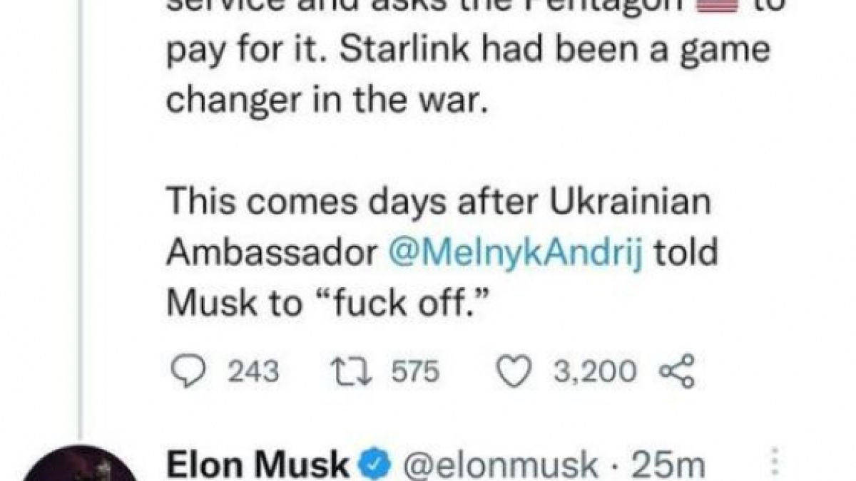 CNN гърми: Мъск с официално писмо до Пентагона - Starlink угасва в небето над Украйна