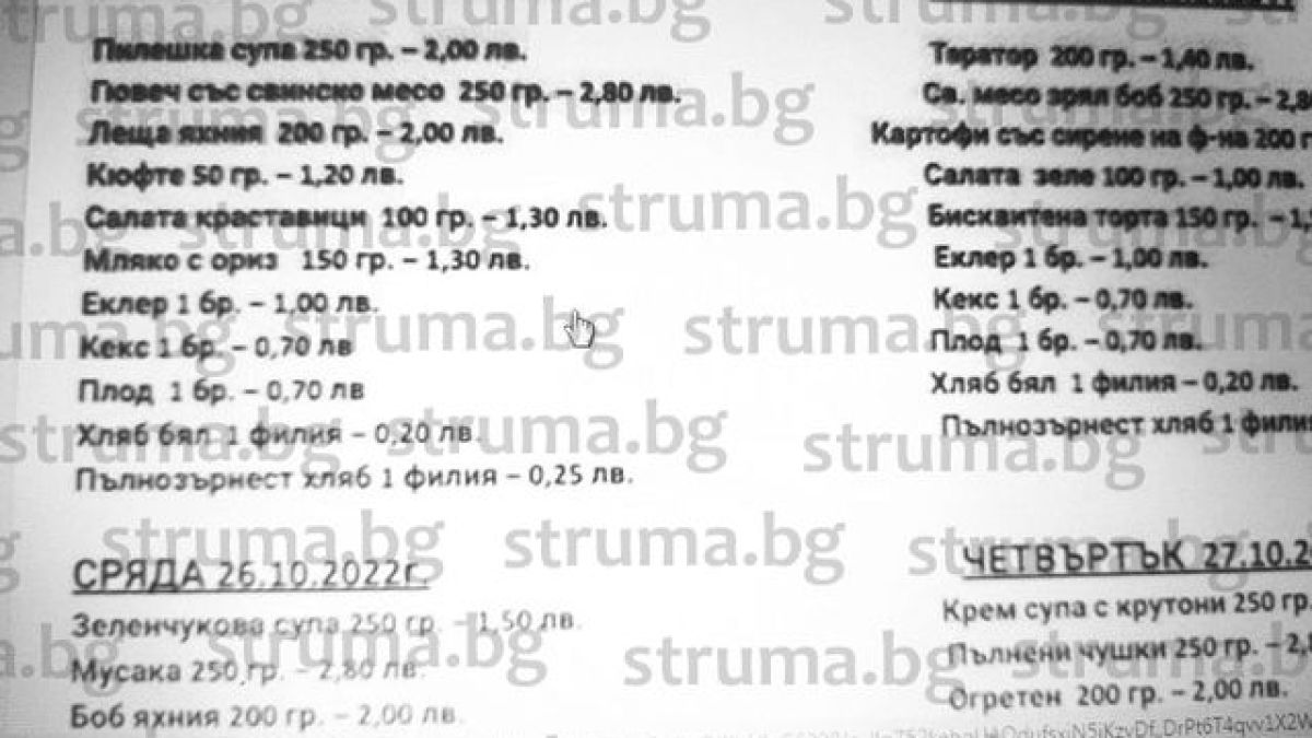 Пълен шок! 6 лева удари ученическият обяд в Дупница, а в менюто има... СНИМКА