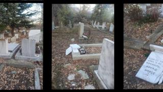 Откаченяк тича гол из гробище, извършва вандалски прояви, троши наред СНИМКА