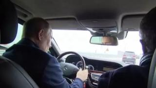 Путин инспектира с "Мерцедес" взривения Кримски мост