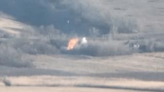 ВИДЕО от войната: Граничари показаха как са "изпратили в орбита" склад на руската армия