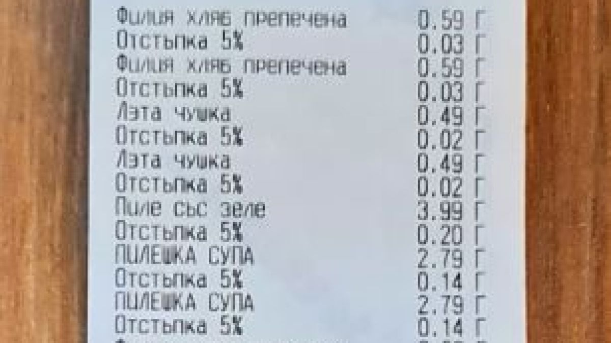 Как го правят?! КАСОВА БЕЛЕЖКА с изненадващо ниски цени и отстъпки към тях в търновски ресторант 