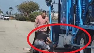 Мъж опита да открадне камион, но не очакваше това да го сполети ВИДЕО 18+