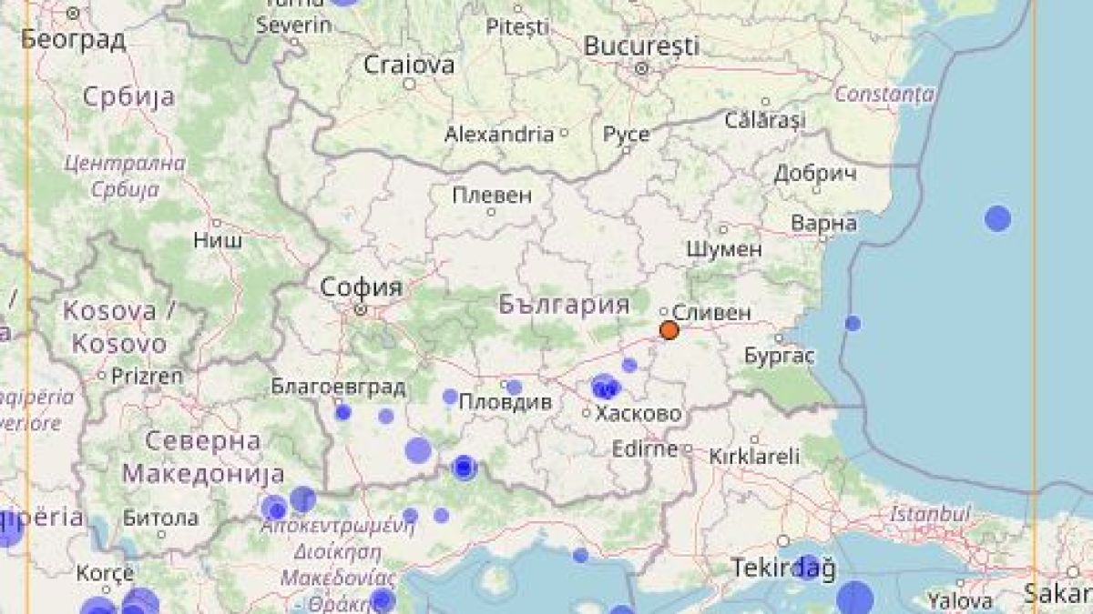 Земетресение люшна България 