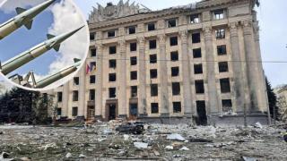 Мощна ракетна атака над Харков, най-малко шест удара поразиха града ВИДЕО