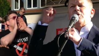 Разярена тълпа поиска главата на "подстрекателя" Олаф Шолц заради германските оръжия за Киев ВИДЕО