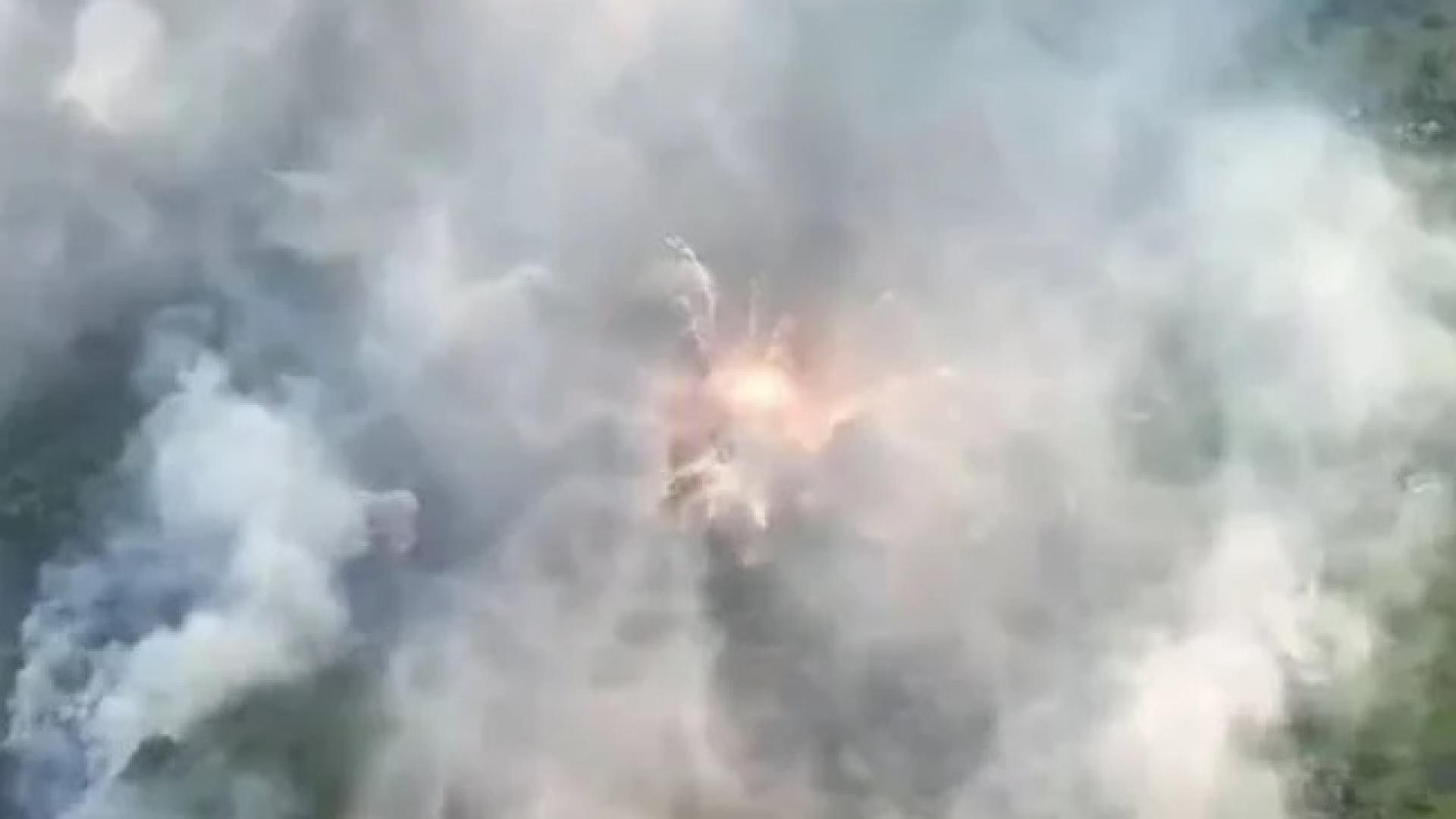 ВИДЕО от войната: "Солнцепек" обсипа с огън пункт за временно разполагане на ВСУ