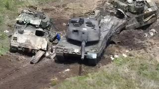 ВИДЕО от войната: Показаха гробище от НАТО-вска бронетехника край Запорожие 