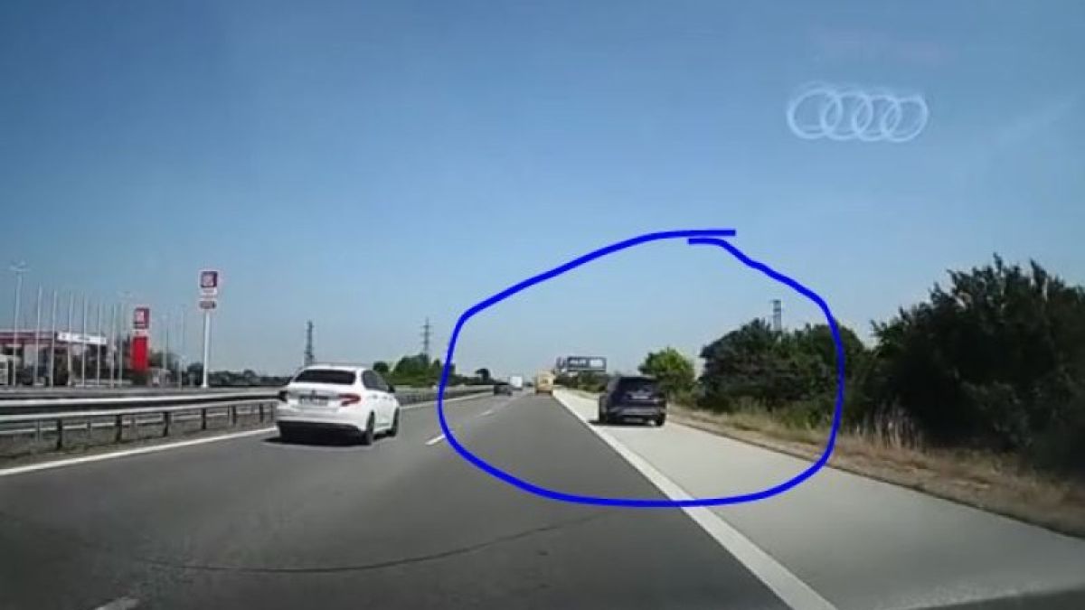 Нагъл джигит с черен джип шпори в аварийната лента на АМ "Тракия" ВИДЕО