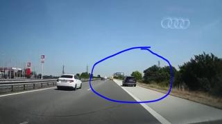 Нагъл джигит с черен джип шпори в аварийната лента на АМ "Тракия" ВИДЕО