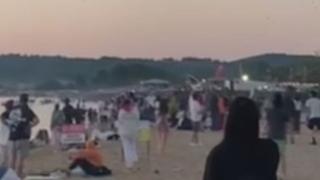 Опасна ситуация с хеликоптер на пълния с народ плаж "Градина" ВИДЕО 
