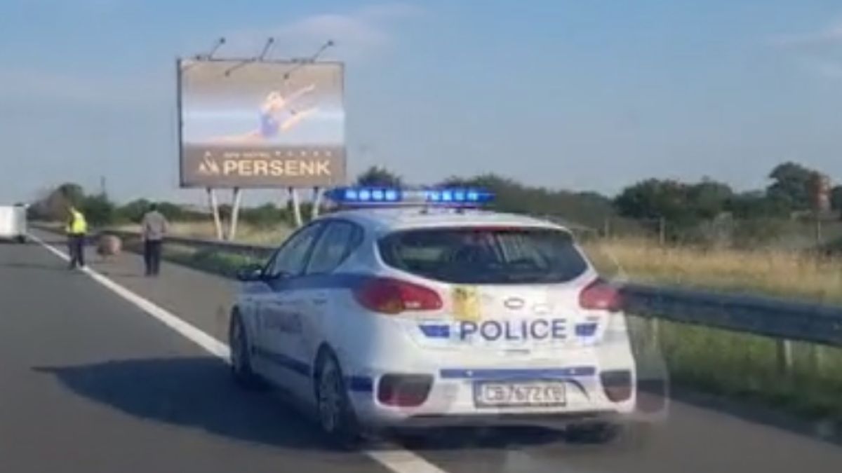 Абсурд: Полицаи ескортираха необичаен "престъпник" на АМ Тракия СНИМКА