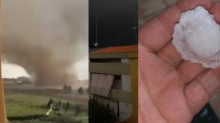 Природата полудя: Торнадо и градушка като яйце помля...