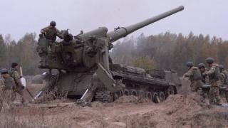 Зрелищно ВИДЕО от Киев: Украинска САУ "Пион" се самовзривява по време на стрелба