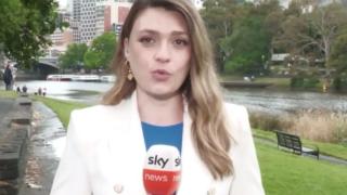 Красива репортерка съобщи новините, а зад гърба й се случи нещо страшно