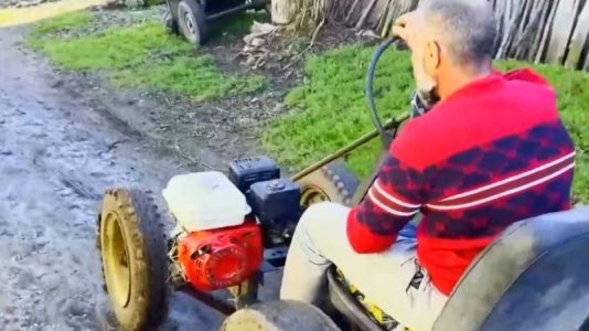 Баш майстор, препил с бира и мента, подкара уникално возило без книжка ВИДЕО
