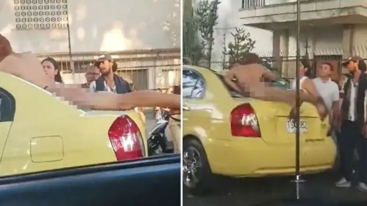 Всички са в ступор: Чисто гол мъж падна от дърво върху такси на оживена улица ВИДЕО 18+