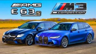Яростна драг битка между суперкомбита BMW и Mercedes ВИДЕО