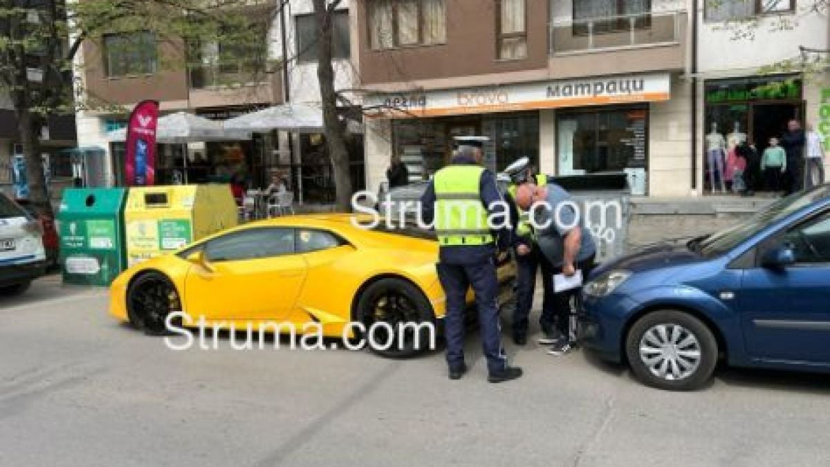 Шофьор с гъзарско "Ламборгини" изпищя на умряло в Благоевград СНИМКИ 