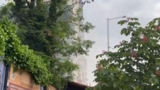 Огнен ад в ранни зори в центъра на София ВИДЕО