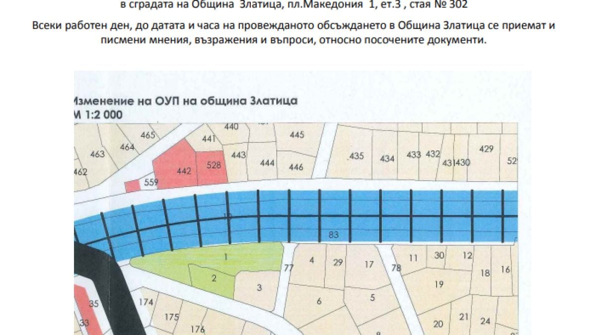 Обществено обсъждане на промяна на ОУП на Община Златица