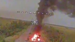 Дрон на ВСУ унищожи руска САУ "Мста-С" за 1,6 милиона долара ВИДЕО