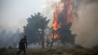 Двойна трагедия насред големия пожар в Гърция ВИДЕО