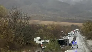 Невиждан ужас на пътя Враца-Монтана, шофьорите в шок ВИДЕО